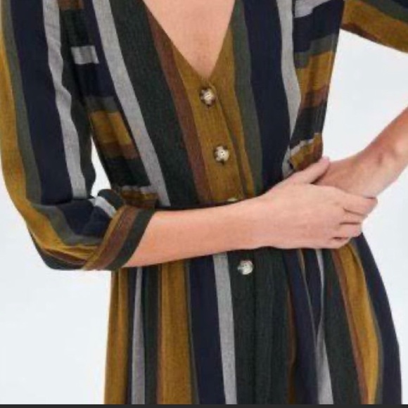 Zara stripe midi dress, size large - Picture 2 of 9